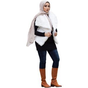 Verona Womens Solid Faux Fur Vest, NWT